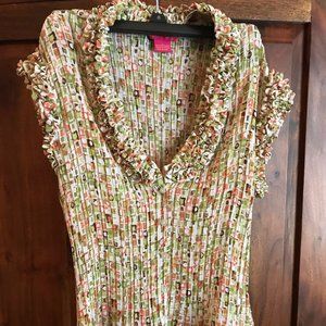 SOLD Sunny Leigh Ruffle Sleeve Krinkle Blouse